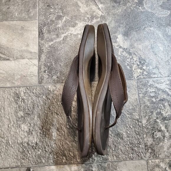 Olukai Ohana Brown Flip Flop Thong Sandals - Picture 3 of 9